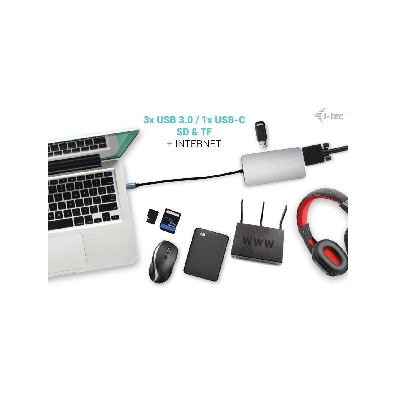 D I-TEC USB-C NANO DOCK HDMI VGA - Compact Dock — Buy in Cyprus with Fast Delivery