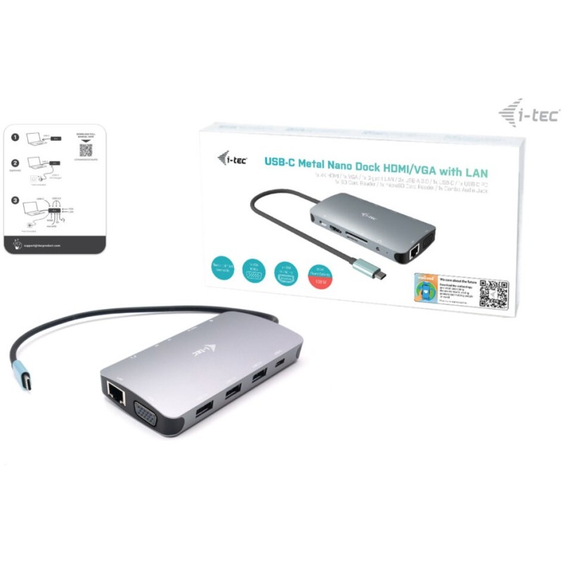 Buy D I-TEC USB-C NANO DOCK HDMI VGA - Compact Dock in Cyprus, Nicosia, Limassol, Larnaka, Pafos