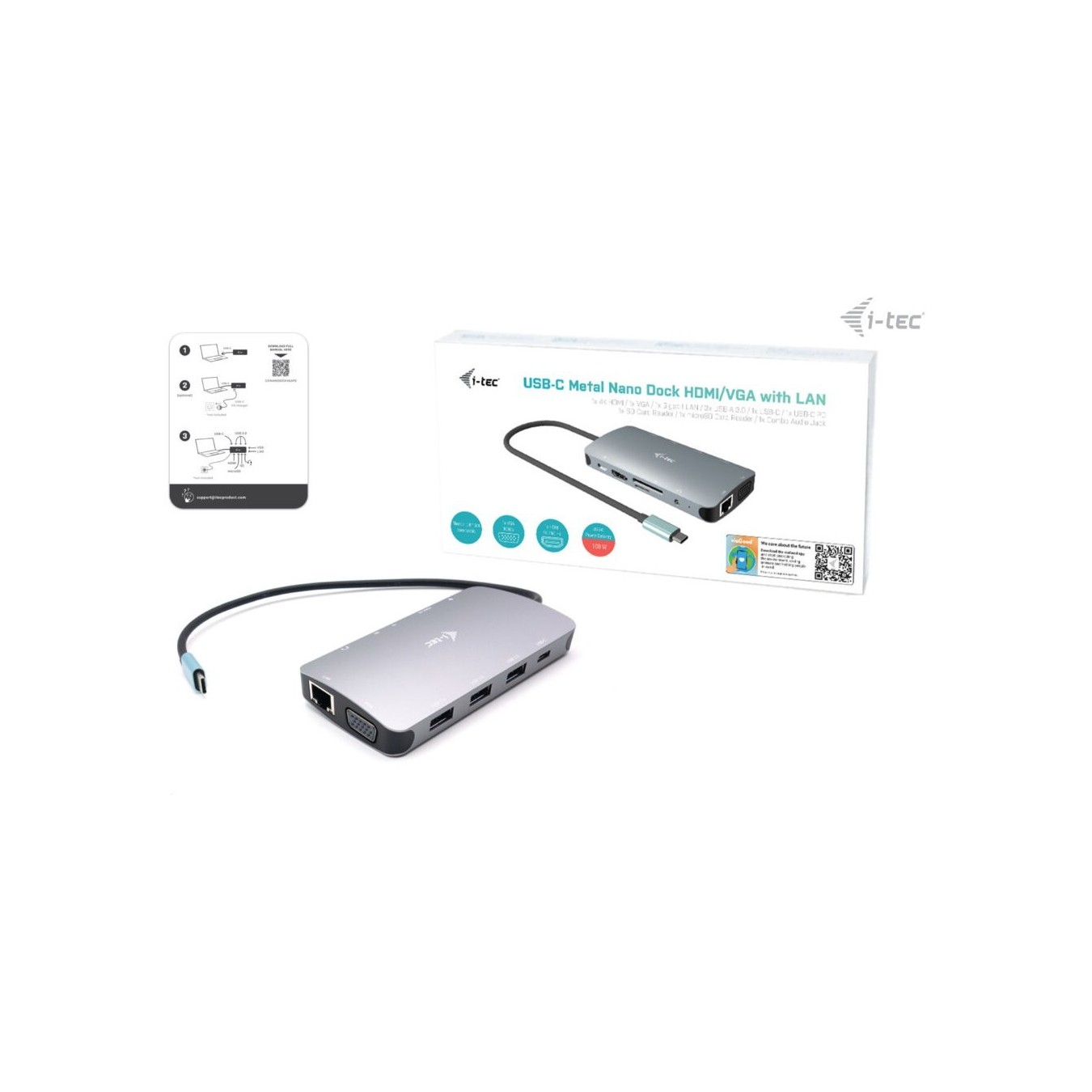 D I-TEC USB-C NANO DOCK HDMI VGA - Compact Dock — Buy in Cyprus with Fast Delivery