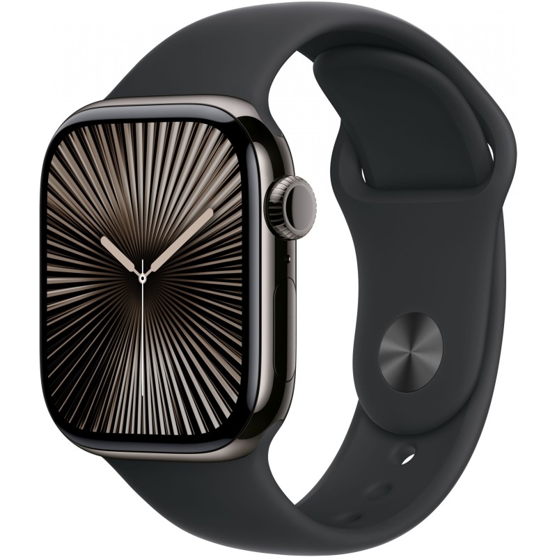 Buy Apple Watch Series 10 GPS + Cellular 42mm Slate Titanium Case with Black Spo... in Cyprus, Nicosia, Limassol, Larnaka, Pafos