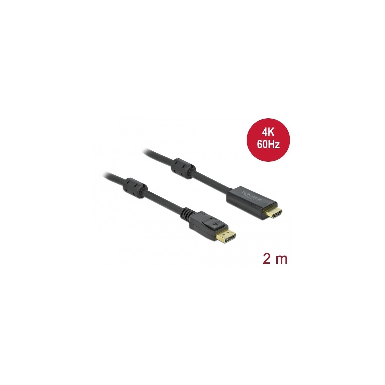 DELOCK Active DisplayPort 1.2 to HDMI Cable 4K 60Hz 2m — Buy in Cyprus with Fast Delivery