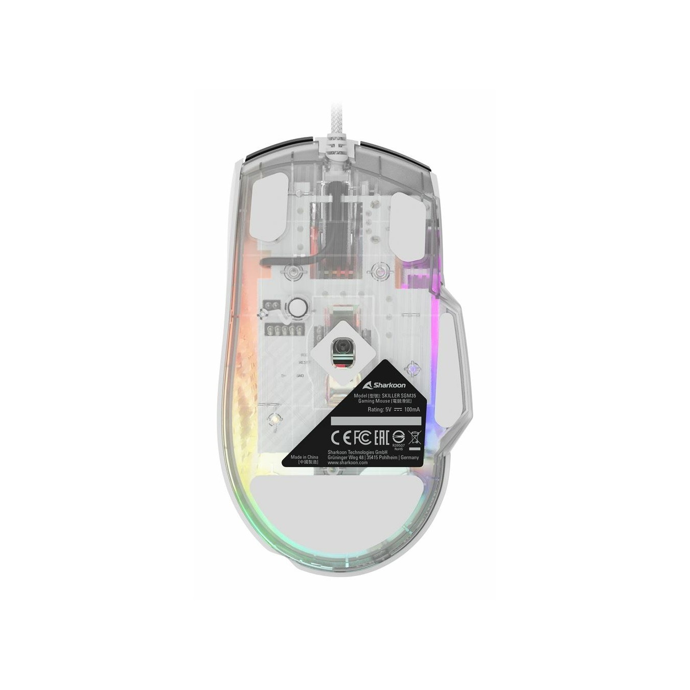 Sharkoon Maus Shark - SGM35 - Optical, 6 Buttons, 6400 DPI, White — Buy in Cyprus with Fast Delivery