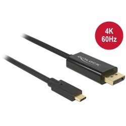 Buy DeLock DisplayPort 1.2 to USB-C Adapter Cable - 2m - 4K 60Hz - Black in Cyprus, Nicosia, Limassol, Larnaka, Pafos