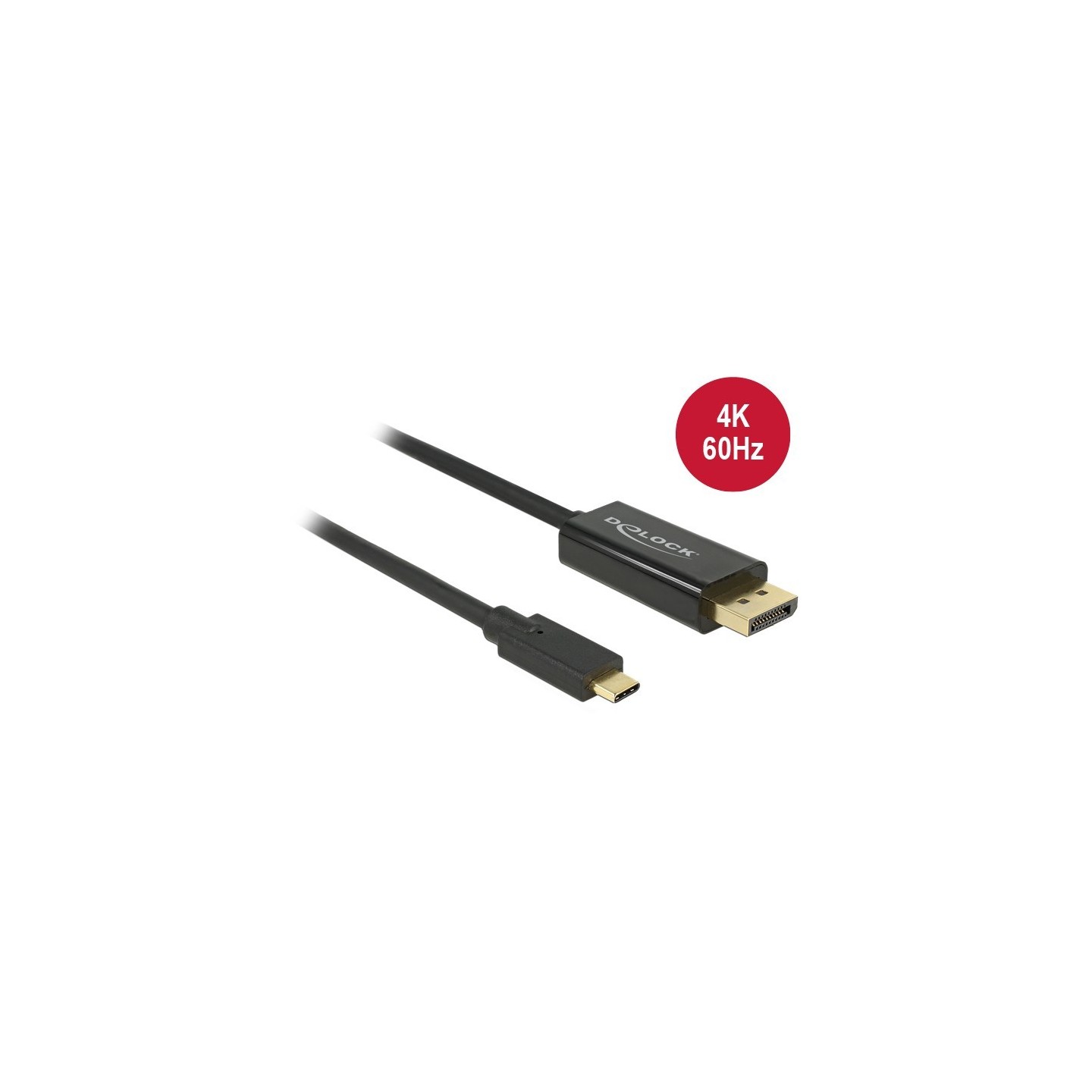 DeLock DisplayPort 1.2 to USB-C Adapter Cable - 2m - 4K 60Hz - Black — Buy in Cyprus with Fast Delivery