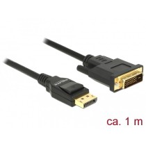 DELOCK DisplayPort 1.2 to DVI-D 24+1 Passive Cable - 1 m - Black — Buy in Cyprus with Fast Delivery