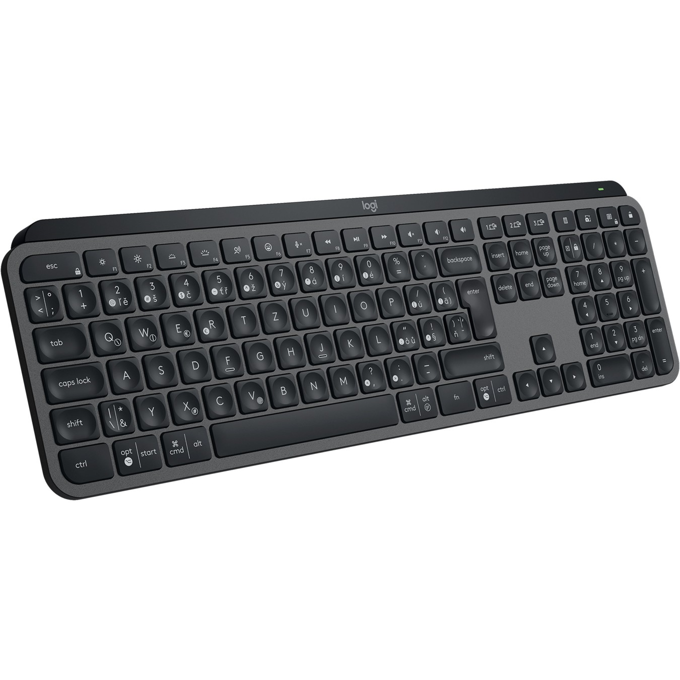 MX Keys S Graphite - Full-Size Wireless Keyboard with Tri-Mode Connectivity (USB/Bluetooth/2.4G)
