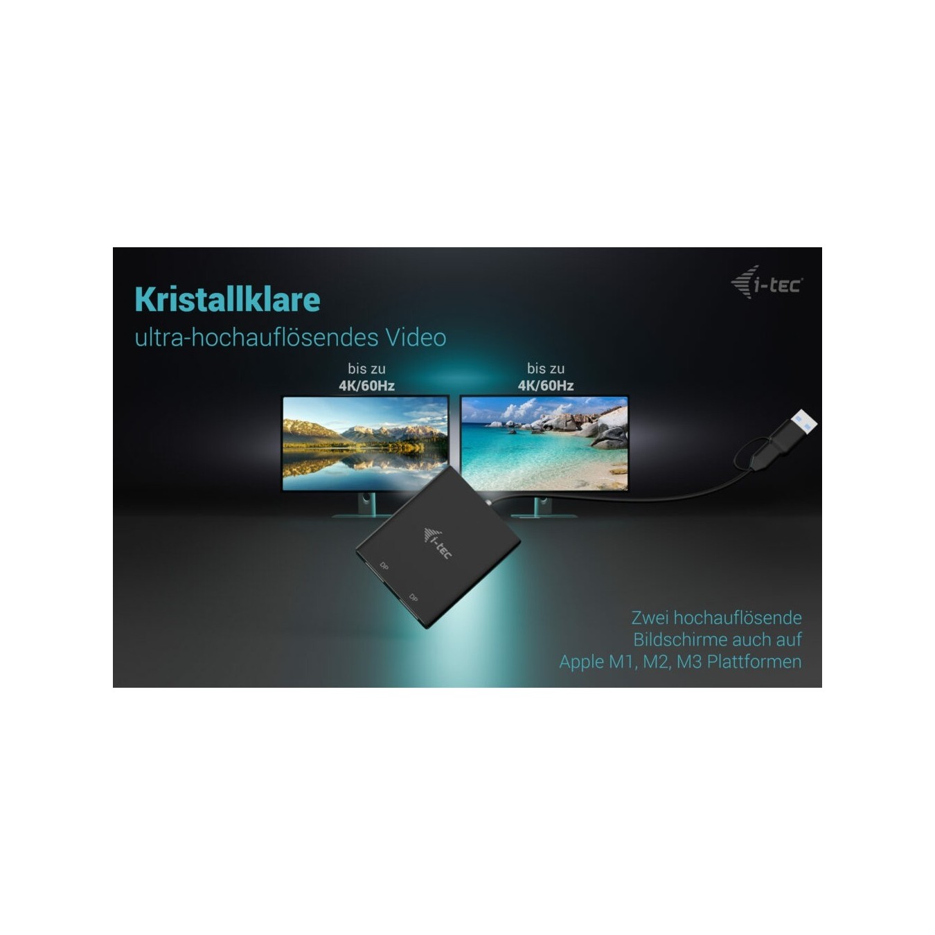I-TEC USB-C to DP Dual Adapter - (2x DisplayPort outputs) — Buy in Cyprus with Fast Delivery