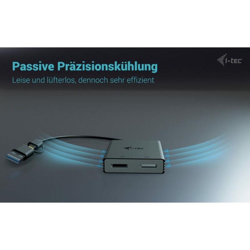 Buy I-TEC USB-C to DP Dual Adapter - (2x DisplayPort outputs) in Cyprus, Nicosia, Limassol, Larnaka, Pafos