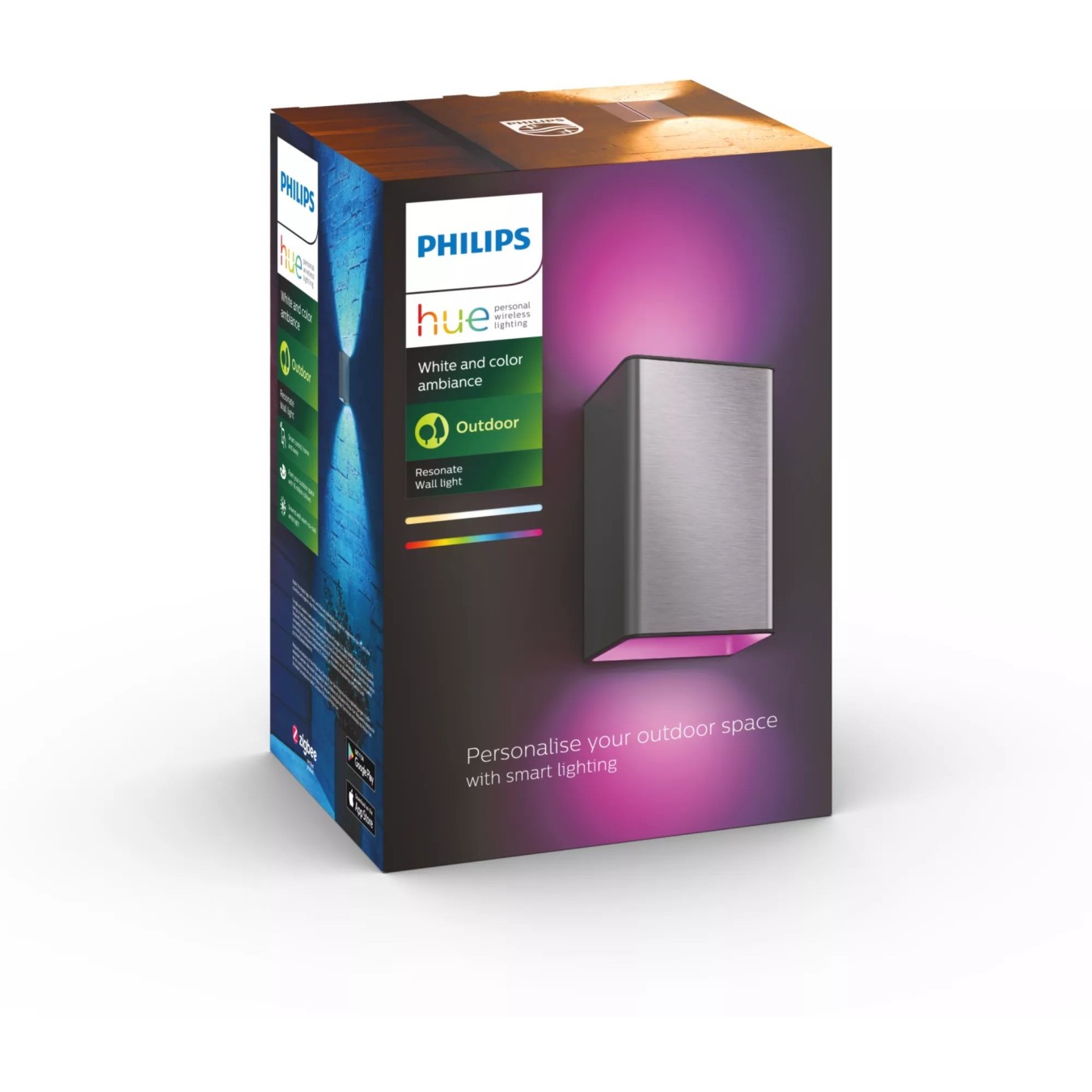 Philips Hue White & Color Ambiance Resonate Wall Lamp - RGB, 1200 lm, Silver — Buy in Cyprus with Fast Delivery