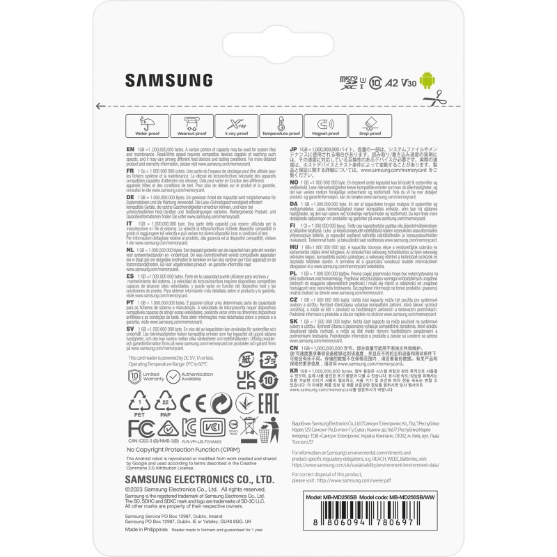 Buy Samsung PRO Plus microSDXC 256GB + USB card reader - 180 MB/s in Cyprus, Nicosia, Limassol, Larnaka, Pafos
