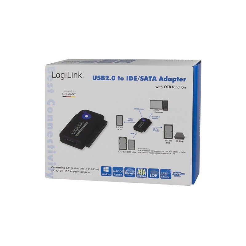 Buy LogiLink USB 2.0 to 2.5'/3.5' IDE + SATA Adapter - Black in Cyprus, Nicosia, Limassol, Larnaka, Pafos