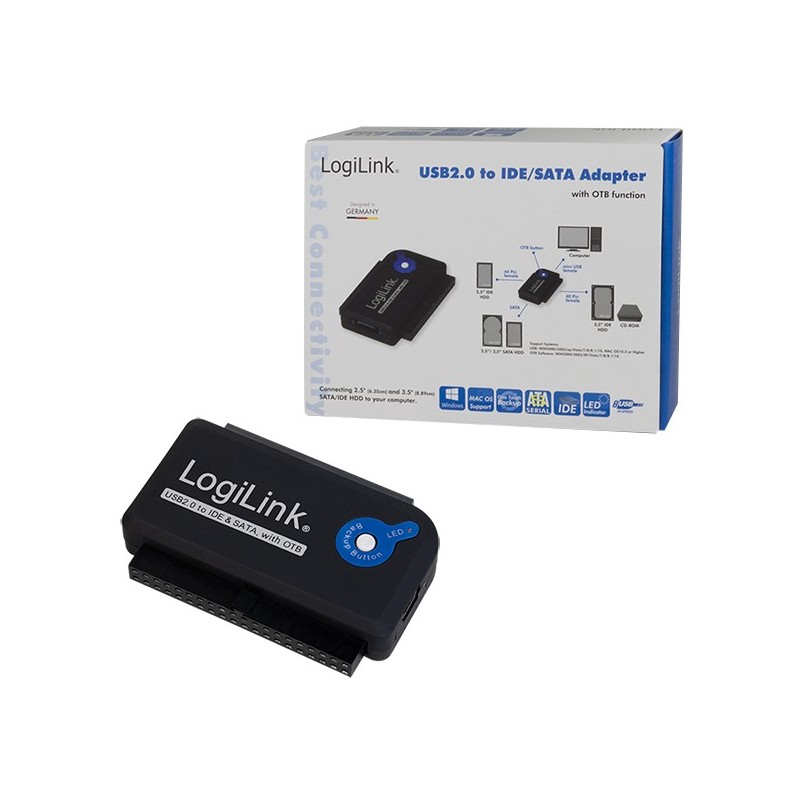 Buy LogiLink USB 2.0 to 2.5'/3.5' IDE + SATA Adapter - Black in Cyprus, Nicosia, Limassol, Larnaka, Pafos
