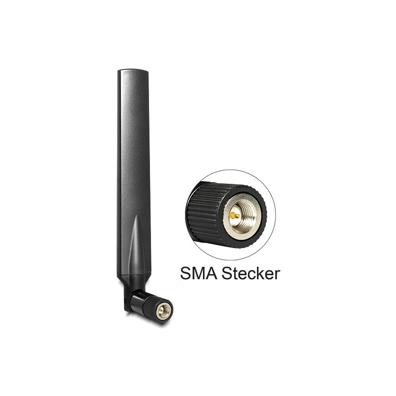 Buy DELOCK LTE SMA Antenna - Band 1,3,7,20 - Omni Swivel, -5 to -2.8 dBi - Black in Cyprus, Nicosia, Limassol, Larnaka, Pafos