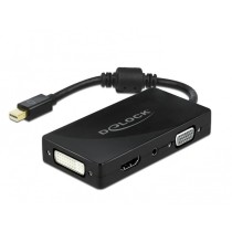 Delock Mini DisplayPort 1.2 to VGA/HDMI/DVI Audio Adapter - Passive - Black — Buy in Cyprus with Fast Delivery