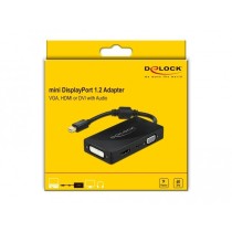 Delock Mini DisplayPort 1.2 to VGA/HDMI/DVI Audio Adapter - Passive - Black — Buy in Cyprus with Fast Delivery