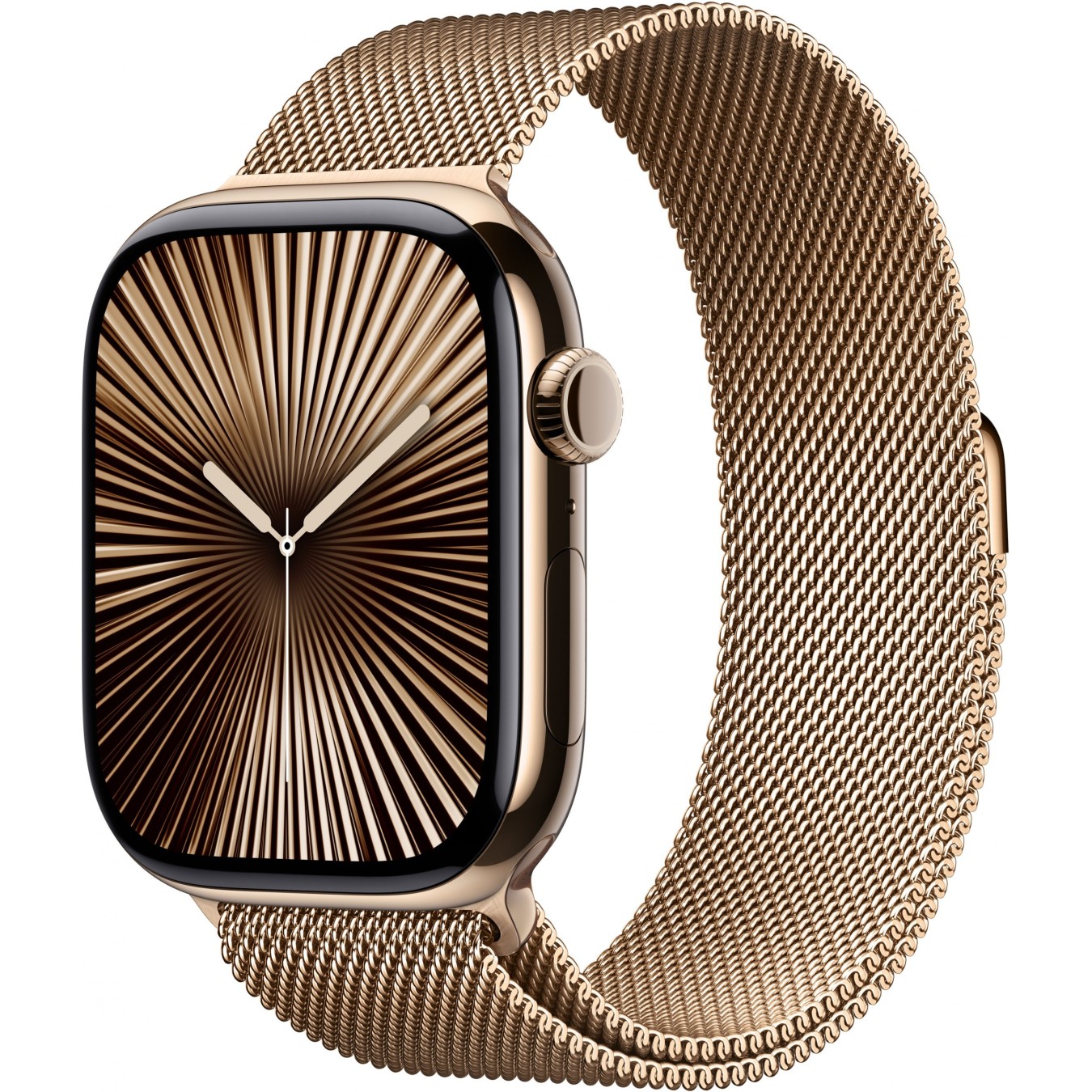 Apple Watch Series 10 GPS + Cellular 46mm Gold Titanium Case with Gold Milanese Loop - Gold Titanium, 46mm