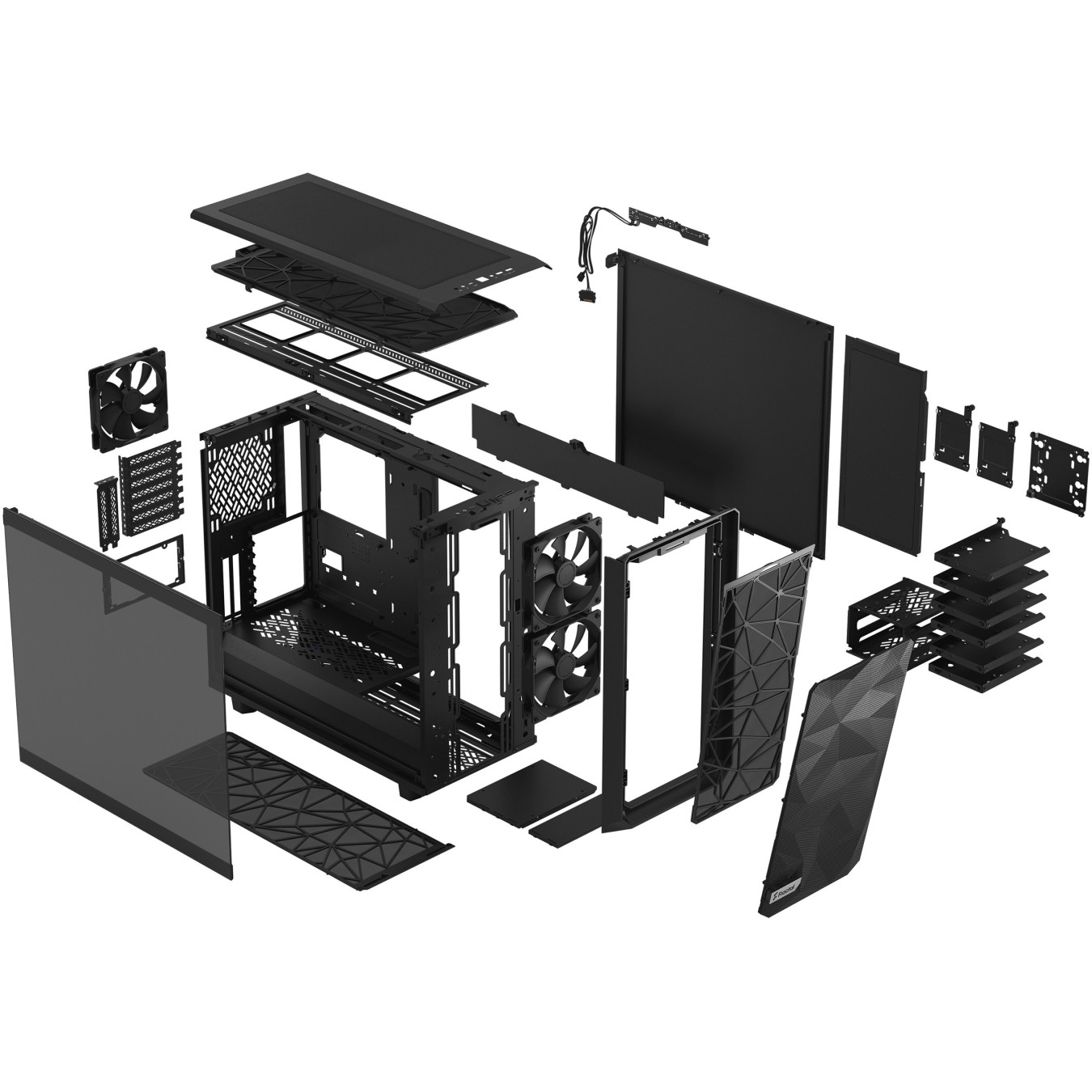 Fractal Design Meshify 2 – Black Window Mid Tower PC Case – E-ATX Support, 420mm Radiator | Armenius Store