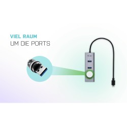 Buy D I-TEC USB-C METAL 4-PORT HUB - USB-C Upstream, Aluminum Body in Cyprus, Nicosia, Limassol, Larnaka, Pafos