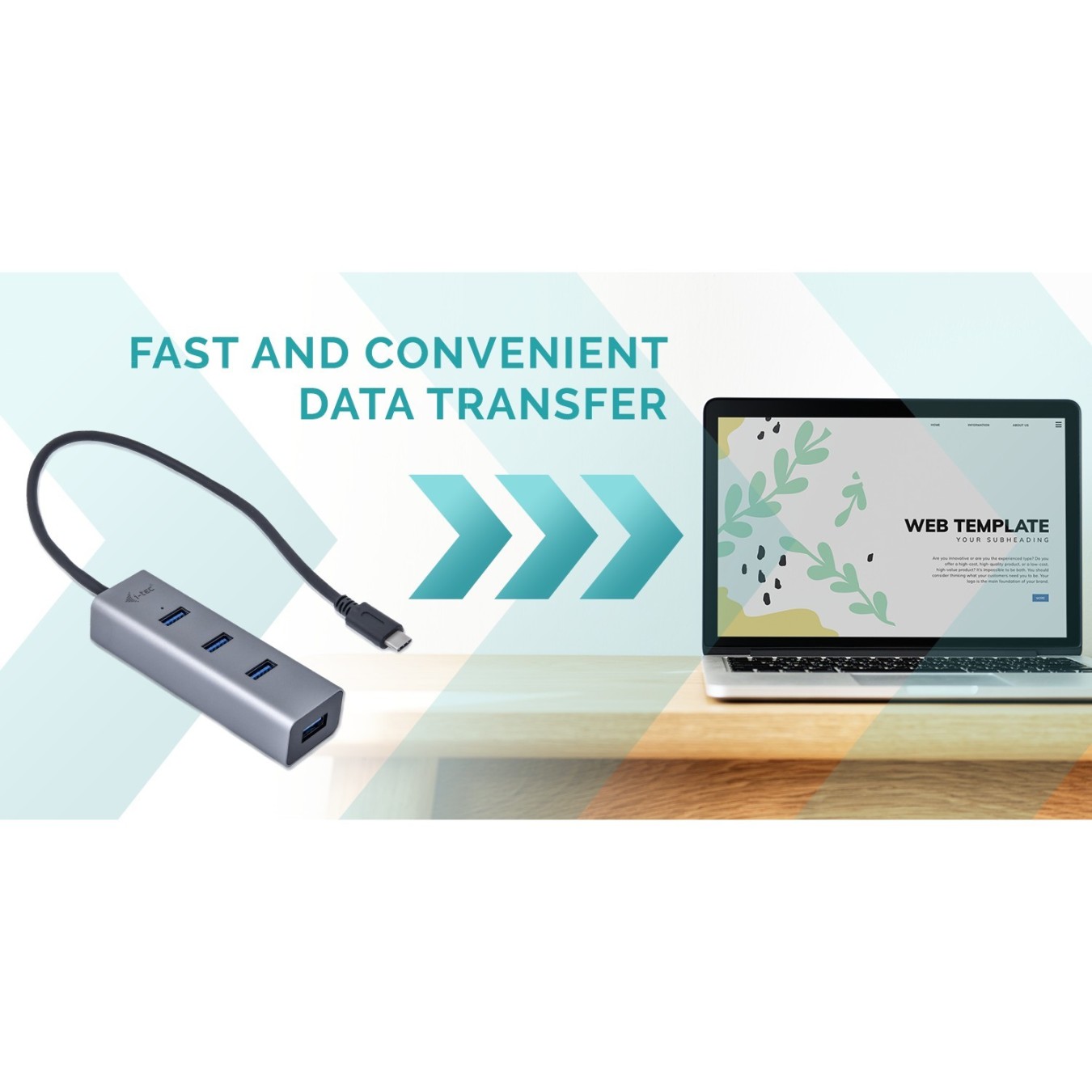 D I-TEC USB-C METAL 4-PORT HUB - USB-C Upstream, Aluminum Body — Buy in Cyprus with Fast Delivery