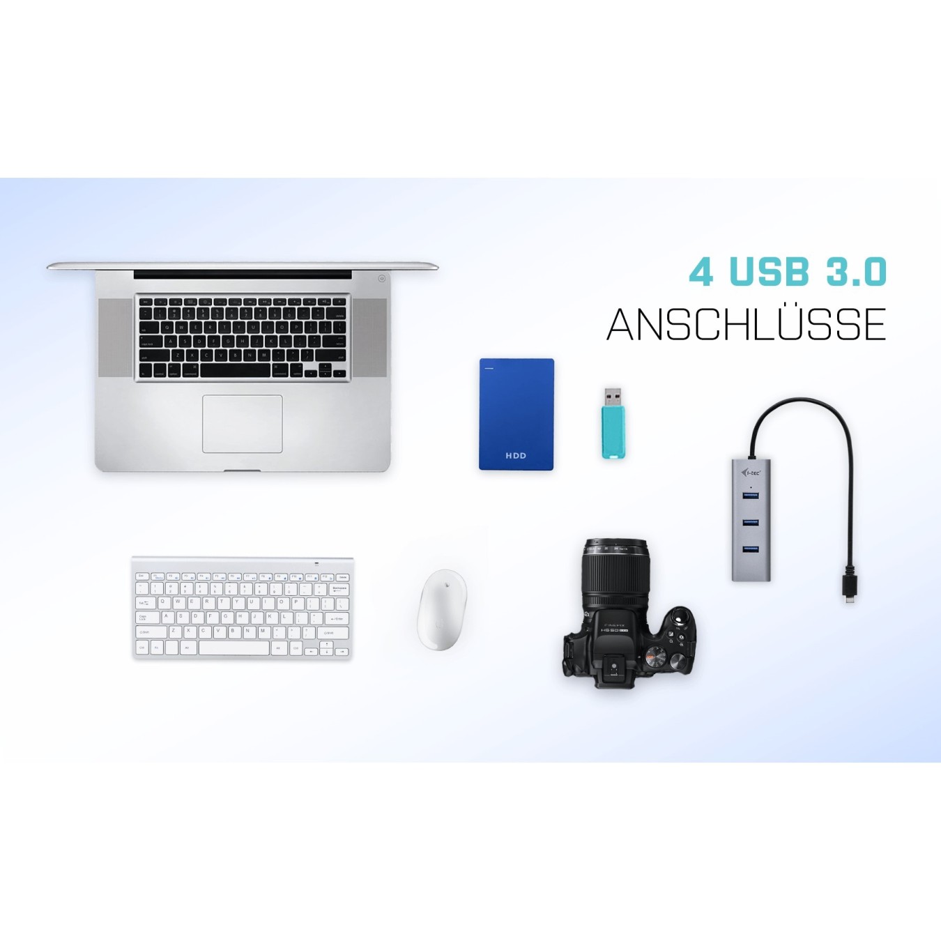 D I-TEC USB-C METAL 4-PORT HUB - USB-C Upstream, Aluminum Body — Buy in Cyprus with Fast Delivery