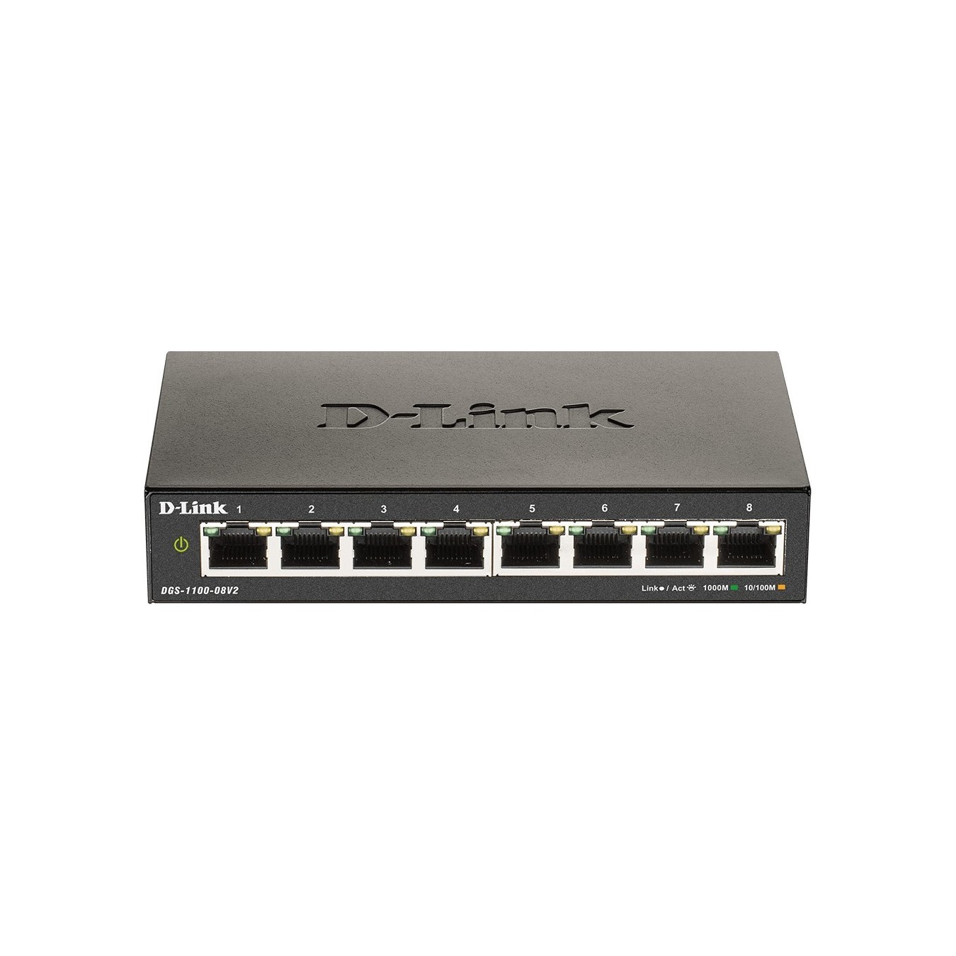 8P D-Link DGS-1100-08V2 M - DGS-1100-08V2 M - Smart Web-managed 8-Port Gigabit Switch, Fanless, Desktop