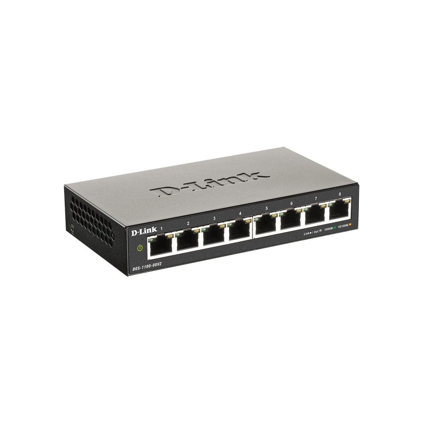 8P D-Link DGS-1100-08V2 M - DGS-1100-08V2 M - Smart Web-managed 8-Port Gigabit Switch, Fanless, Desktop