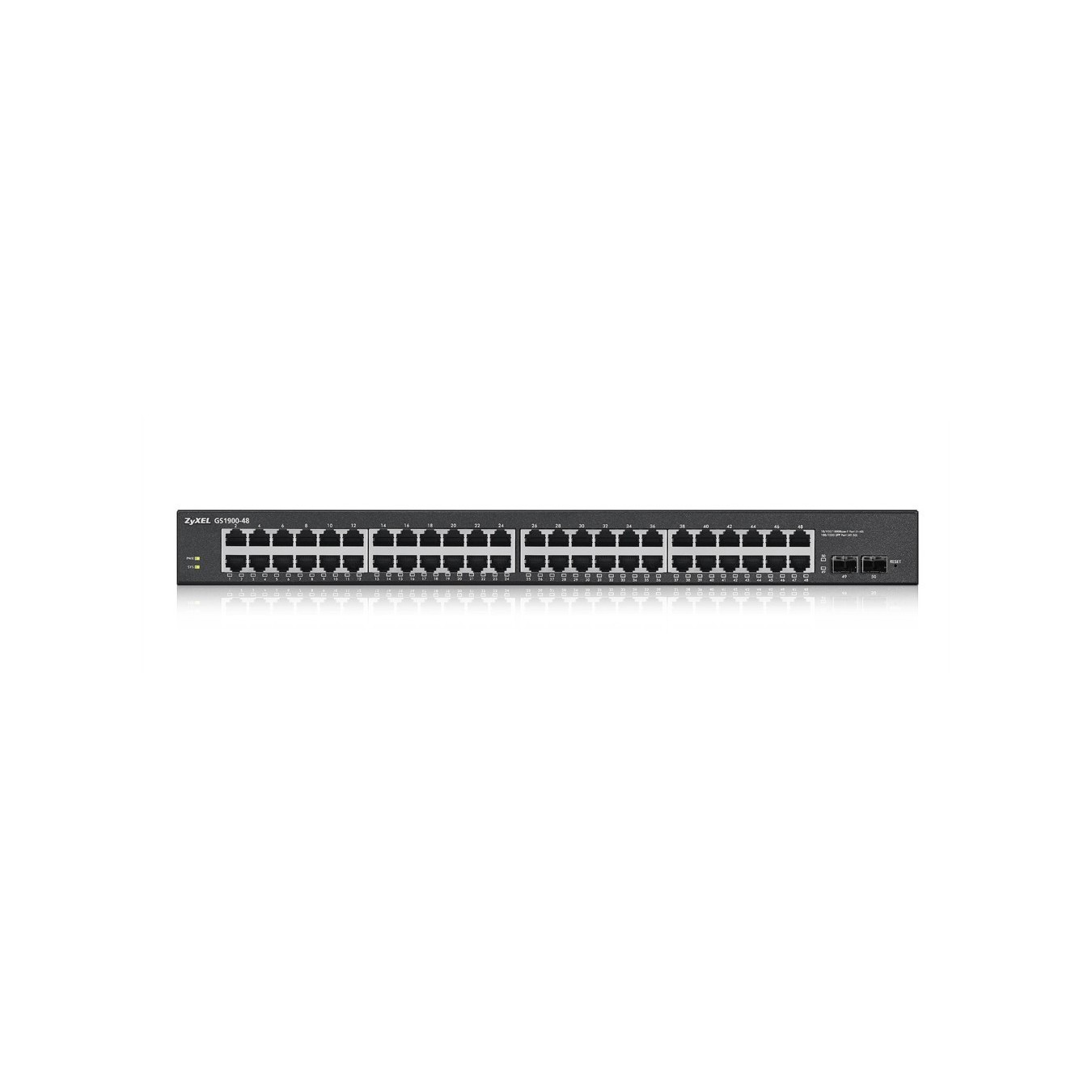 Zyxel GS1900-48 V2 M RM - GS1900-48 V2 - 48-Port Gigabit Smart Web-managed Rackmount, 2 PoE ports