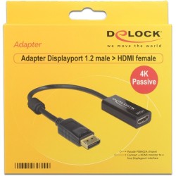 Buy DELOCK DisplayPort 1.2 to HDMI Female Adapter Cable - Black - 4K Passive in Cyprus, Nicosia, Limassol, Larnaka, Pafos