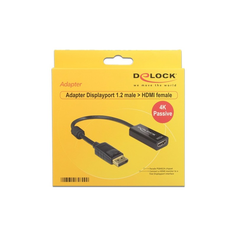 Buy DELOCK DisplayPort 1.2 to HDMI Female Adapter Cable - Black - 4K Passive in Cyprus, Nicosia, Limassol, Larnaka, Pafos