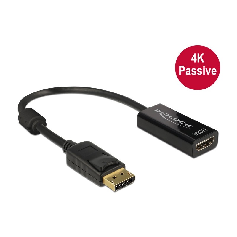 Buy DELOCK DisplayPort 1.2 to HDMI Female Adapter Cable - Black - 4K Passive in Cyprus, Nicosia, Limassol, Larnaka, Pafos