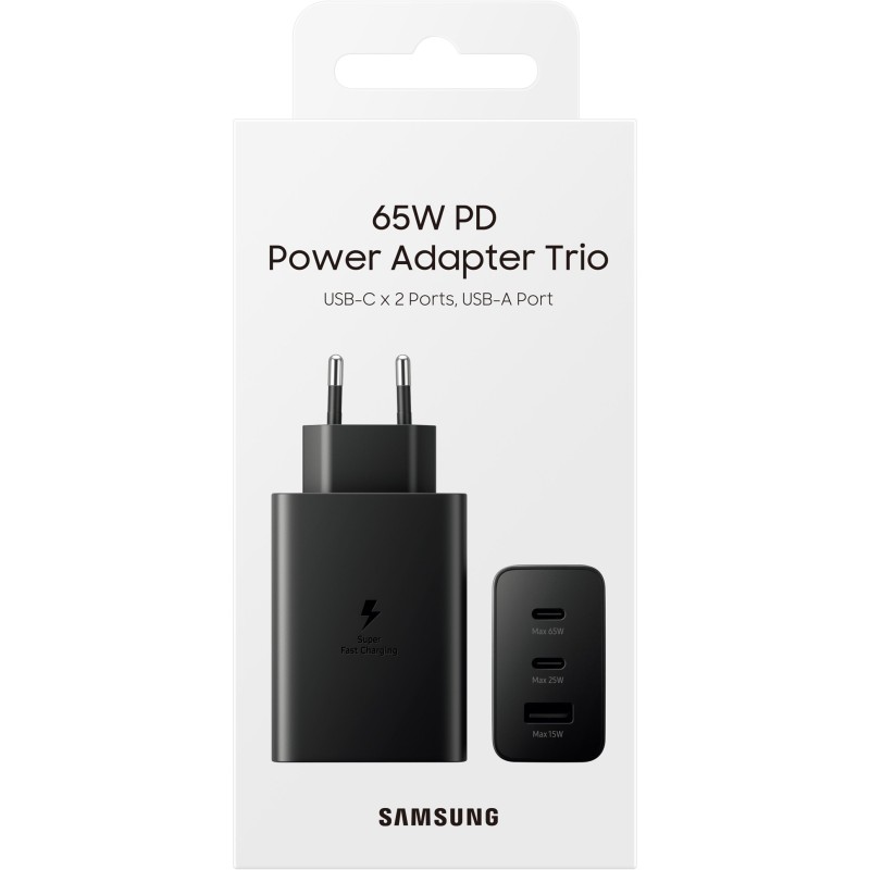 Buy Samsung Power Adapter Trio 65W - Black (3 Ports, USB-C PD) in Cyprus, Nicosia, Limassol, Larnaka, Pafos