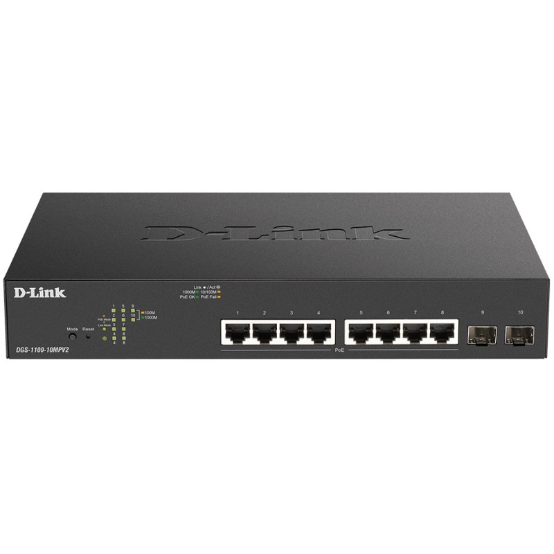 Buy 8P+2P PoE Switch - DGS-1100-10MPV2 - 8x PoE, 2xSFP, 130W, Gigabit, Smart Web... in Cyprus, Nicosia, Limassol, Larnaka, Pafos