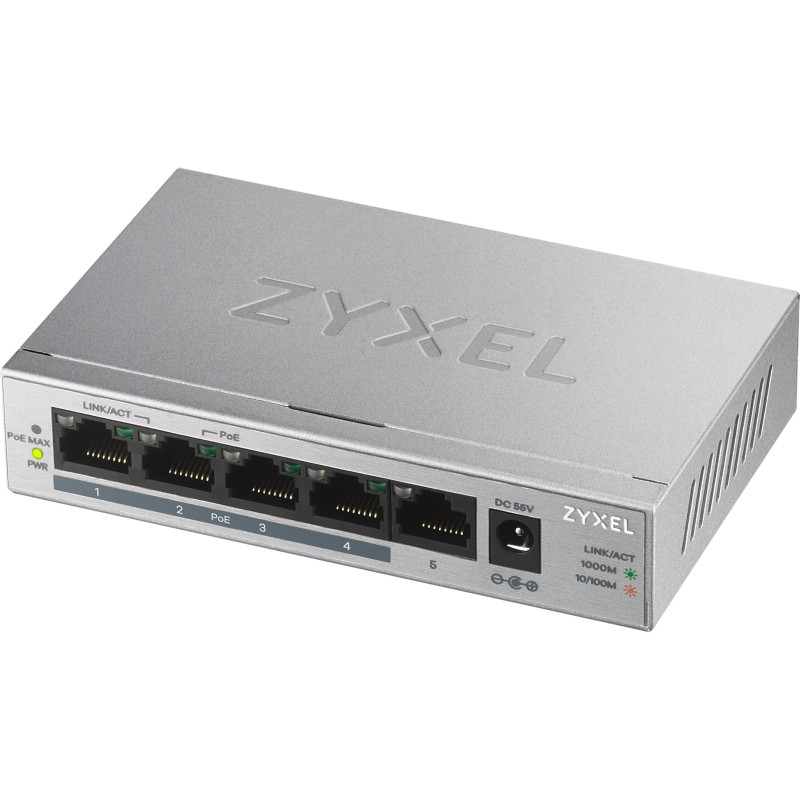 Buy Zyxel PoE Switch - GS-1005HP - 5-Port Gigabit Unmanaged Desktop in Cyprus, Nicosia, Limassol, Larnaka, Pafos