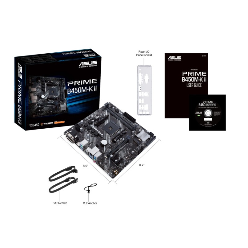 Buy ASUS Prime B450M-K II - AM4 Micro-ATX Motherboard - AMD B450, 64GB Max Memory in Cyprus, Nicosia, Limassol, Larnaka, Pafos