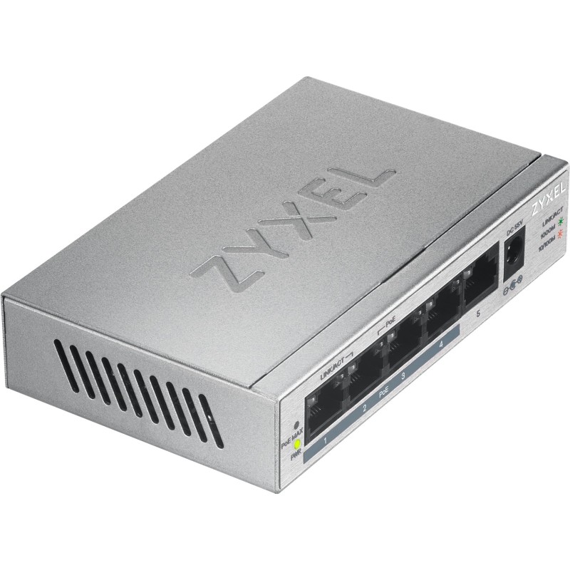Buy Zyxel PoE Switch - GS-1005HP - 5-Port Gigabit Unmanaged Desktop in Cyprus, Nicosia, Limassol, Larnaka, Pafos
