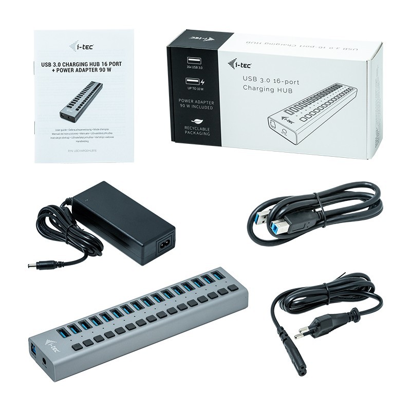 Buy DI-TEC USB 3.0 Hub 16-Port 90W - USB-A Hub, 16 Ports, 90W PD in Cyprus, Nicosia, Limassol, Larnaka, Pafos