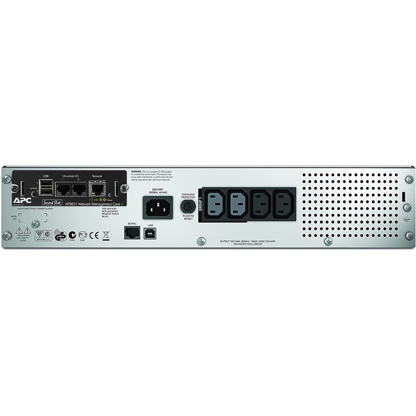 APC Smart-UPS Rack 2U SMT750RMI2UNC - SMT750RMI2UNC - 750 VA / 500 W, Network Card Included — Buy in Cyprus with Fast Delivery