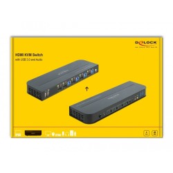 Buy DELOCK HDMI KVM Switch 4K 60Hz with USB 3.0 and Audio - Characteristics (4K6... in Cyprus, Nicosia, Limassol, Larnaka, Pafos