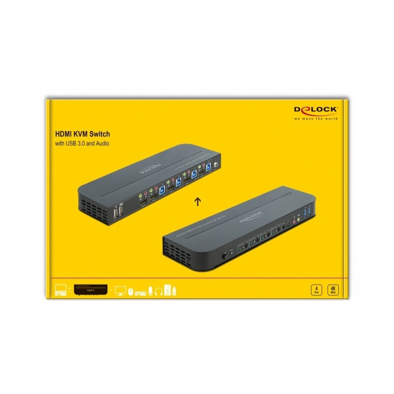 Buy DELOCK HDMI KVM Switch 4K 60Hz with USB 3.0 and Audio - Characteristics (4K6... in Cyprus, Nicosia, Limassol, Larnaka, Pafos