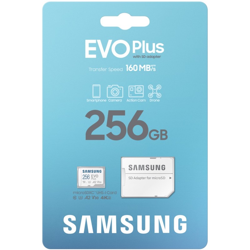 Buy Samsung EVO Plus microSDXC UHS-I U3 - 256GB - with SD Adapter in Cyprus, Nicosia, Limassol, Larnaka, Pafos