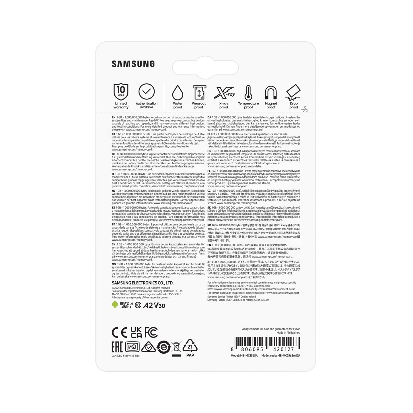 Samsung EVO Plus microSDXC UHS-I U3 - 256GB - with SD Adapter — Buy in Cyprus with Fast Delivery