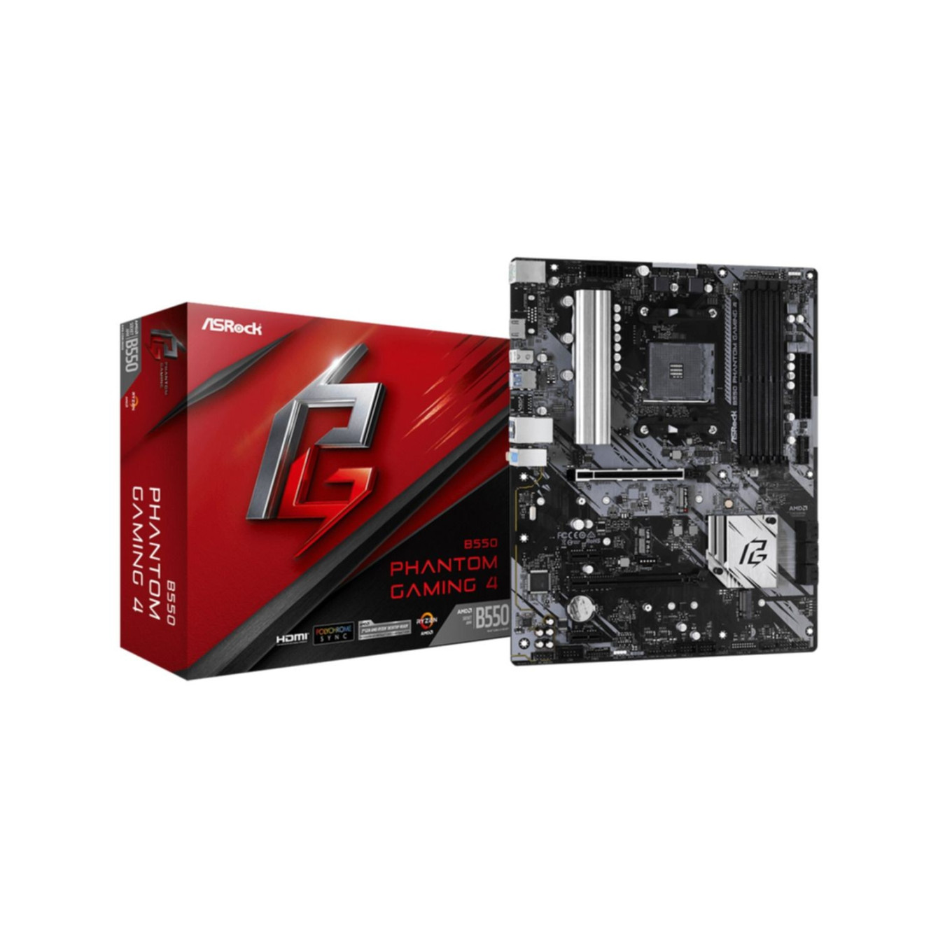 ASRock B550 Phantom Gaming 4 - AM4 ATX Gaming Motherboard - DDR4, 128GB Max, PCIe 4.0 — Buy in Cyprus with Fast Delivery