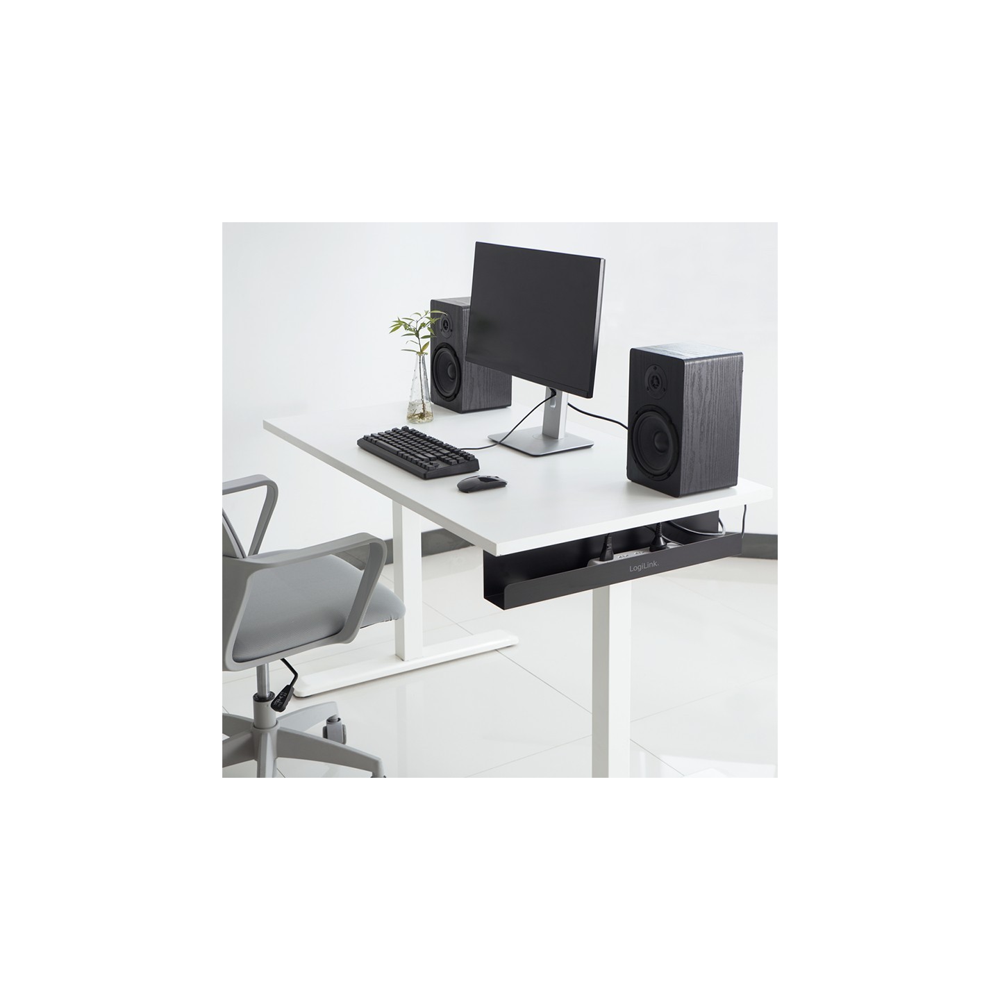 LogiLink Management Tray for Under-Desk Mounting 600 x 76 x 114 mm - Black — Buy in Cyprus with Fast Delivery