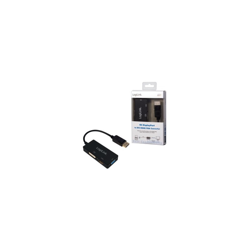 Buy Logilink 4K DisplayPort 1.2 to DVI HDMI VGA Adapter in Cyprus, Nicosia, Limassol, Larnaka, Pafos