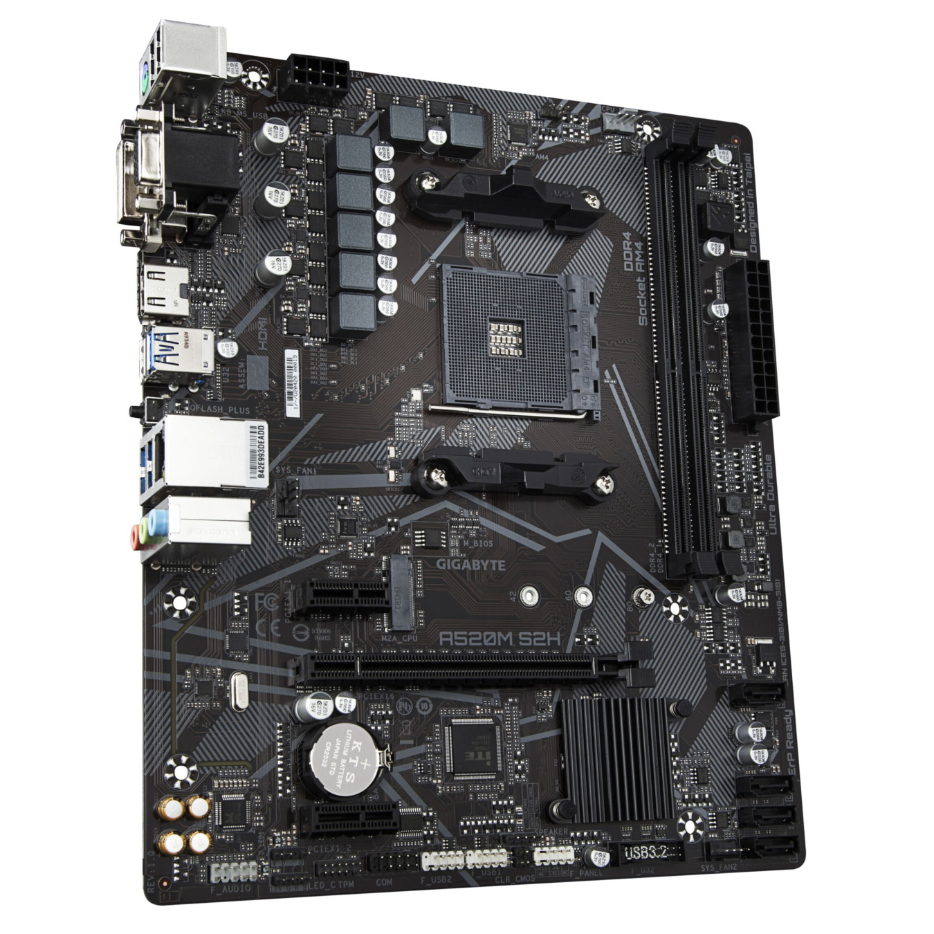 GIGABYTE GA-A520M-S2H - microATX AM4 Motherboard, AMD A520, DDR4, 2x DIMM up to 64GB, PCIe 3.0, HDMI/VGA