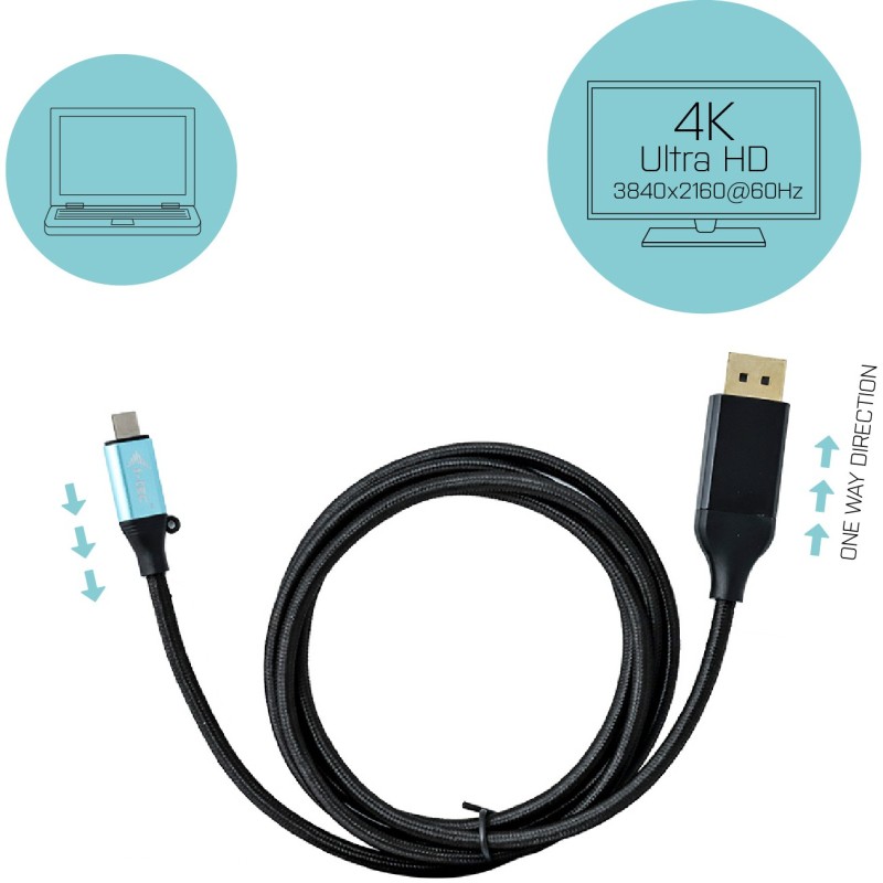 Buy I-TEC USB-C to DP Cable 150cm - USB-C to DisplayPort 1.5m in Cyprus, Nicosia, Limassol, Larnaka, Pafos