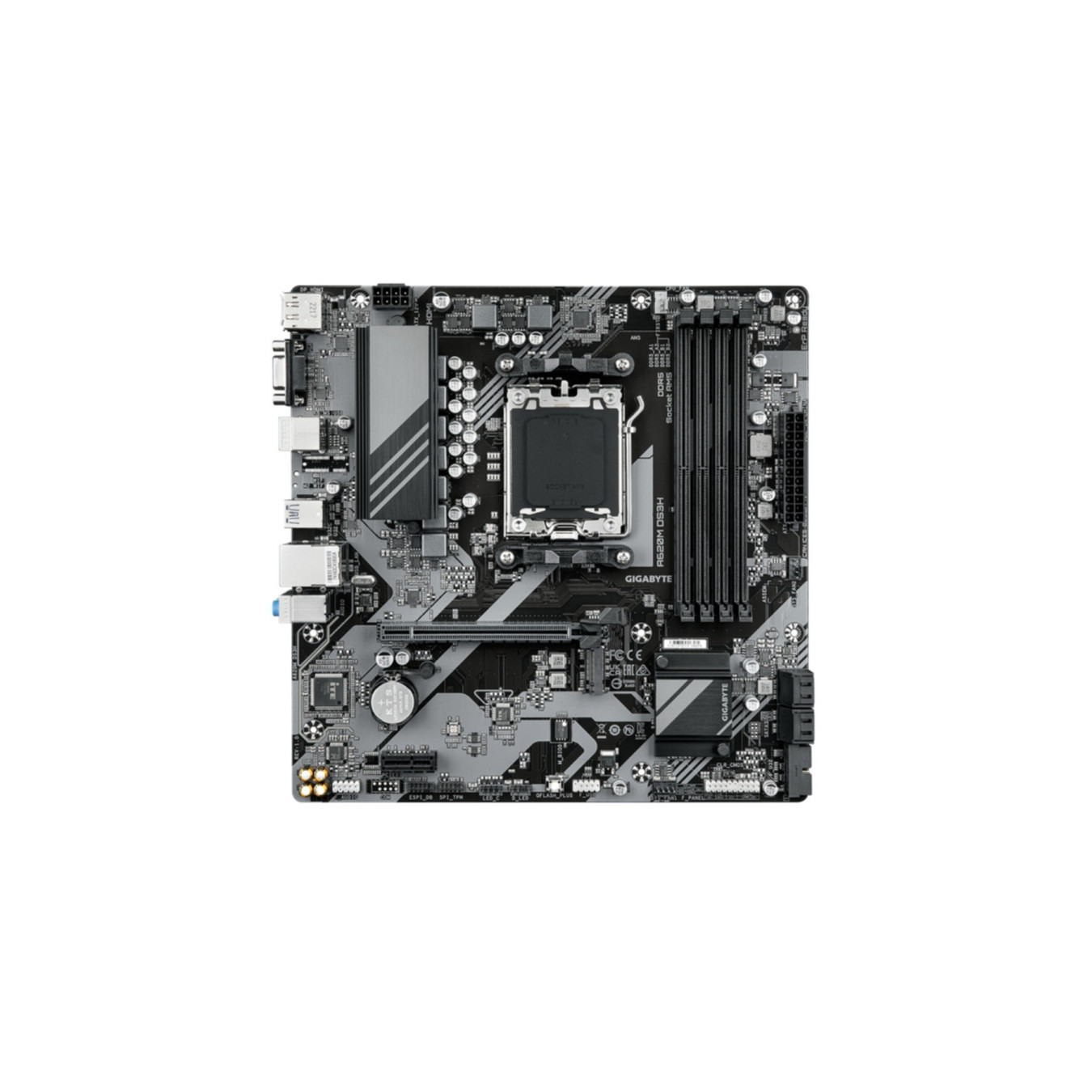 Gigabyte GA-A620M DS3H - AM5 Micro-ATX Motherboard, AMD A620, DDR5 up to 192GB, HDMI 2.1 & DP1.4, Brown