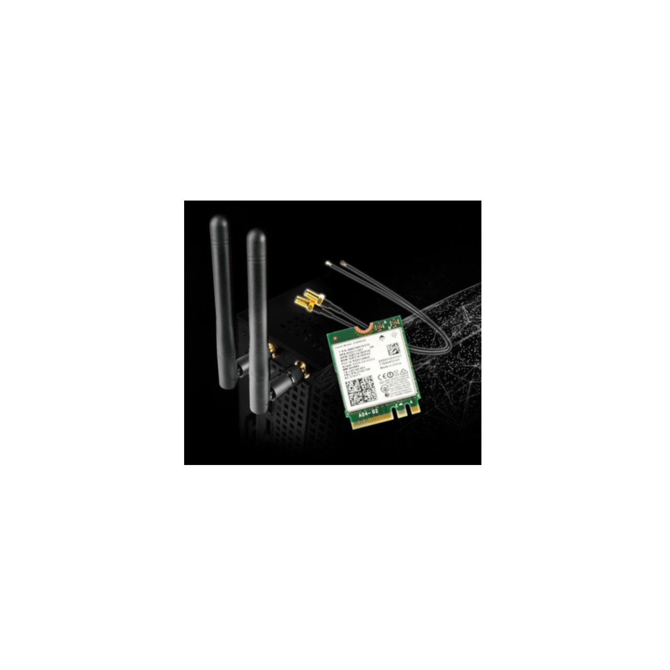 ASRock M.2 WiFi Kit - Intel M.2 Wi-Fi Module with Dual External Antennas - DeskMini Compatible