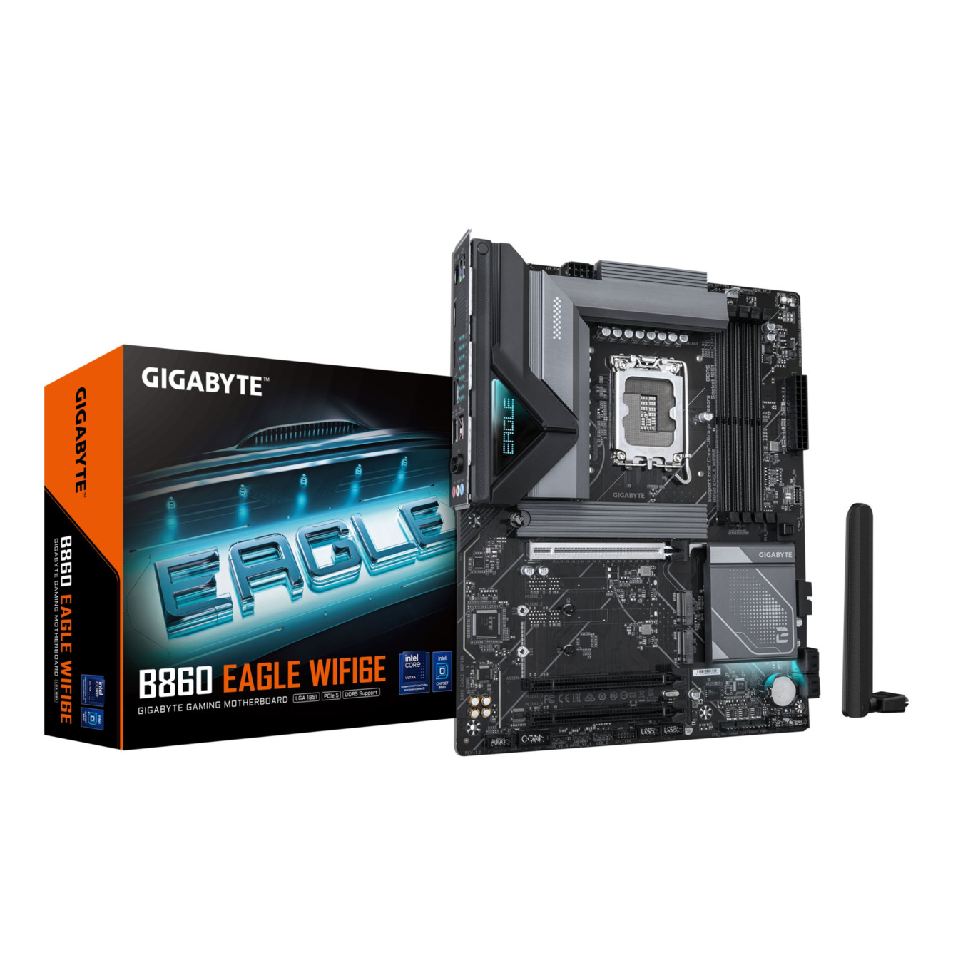 Gigabyte GA-B860 EAGLE WIFI6E - ATX LGA1851 Motherboard, Intel B860, DDR5, 4x DIMM, 256GB Max, WiFi 6E