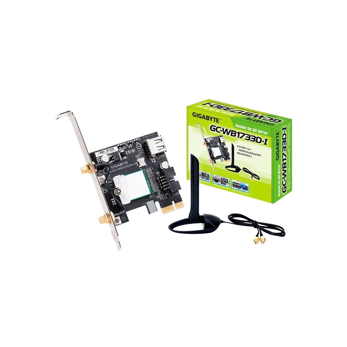 GIGABYTE GC-WB1733D-I WLAN & Bluetooth 5.0 PCIe Card - GC-WB1733D-I - (PCIe x1, Dual-Band) — Buy in Cyprus with Fast Delivery